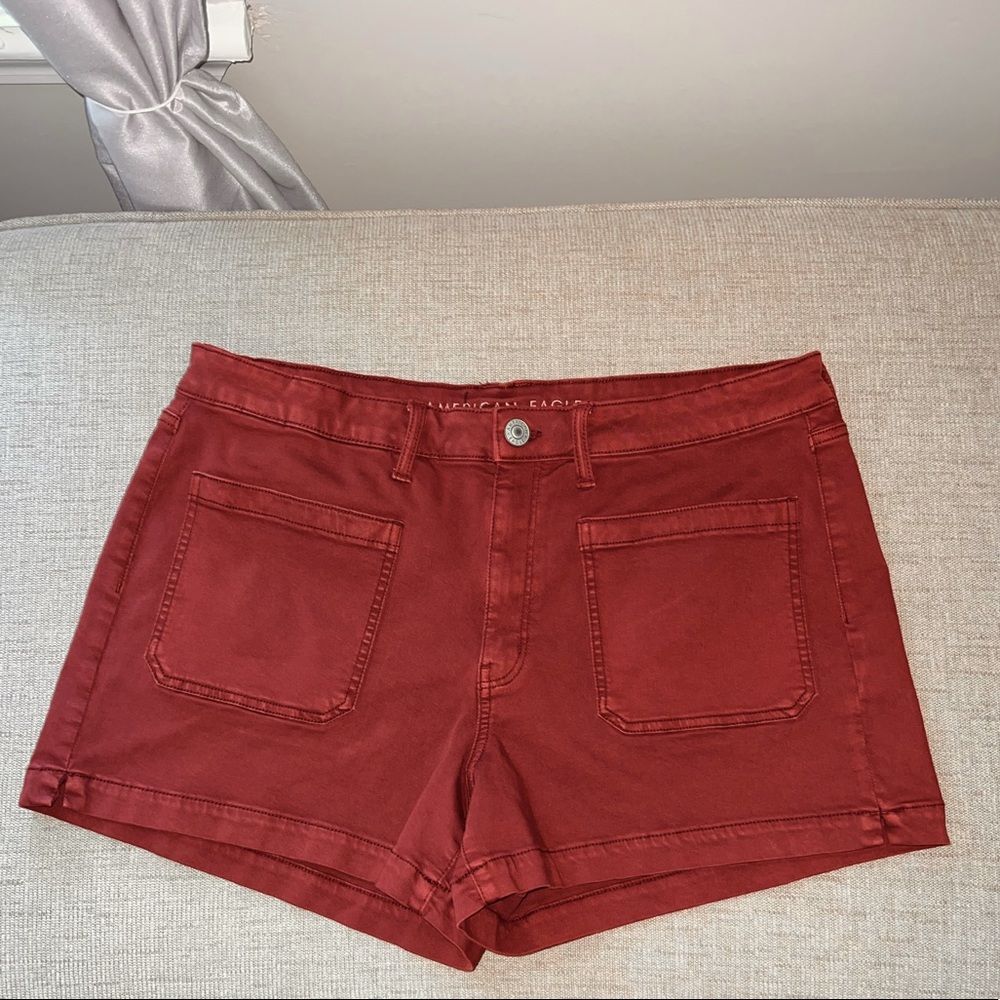 Light washed red shorts